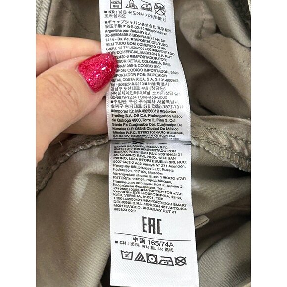 GAP Girlfriend Khaki Ankle Pants 8 Chinos Casual Pockets Loops Tapered Zip - Picture 12 of 16